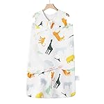 Ftikvo Swaddle-Blanket Baby Girl & Boy Swaddles Newborn Infant Transition 100% Cotton Wrap Blankets, 3-Way Adjustable Wearable Blanket, TOG 1.0 (Colorful Zoo, 3-6 Month)