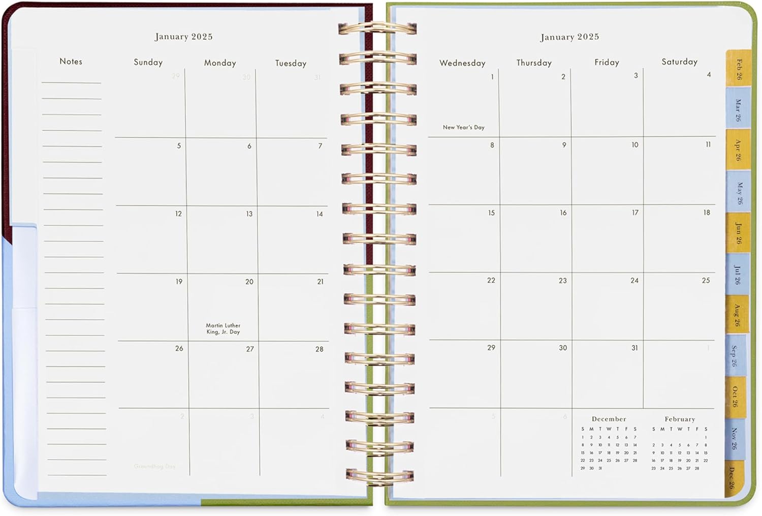 kate spade new york Daily Planner 2026 Large Agenda January-December 2026, Hardcover Weekly and Monthly Spiral Planner with Stickers (Book Club) - Image 4