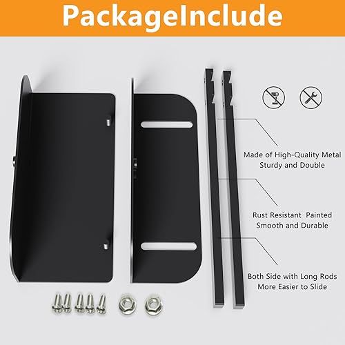 Miniatura 6 de 1 cerradura de puerta doble ajustable de metal (se adapta a puertas plegables de 0.6 a 2 pulgadas), cerradura de seguridad resistente a prueba de