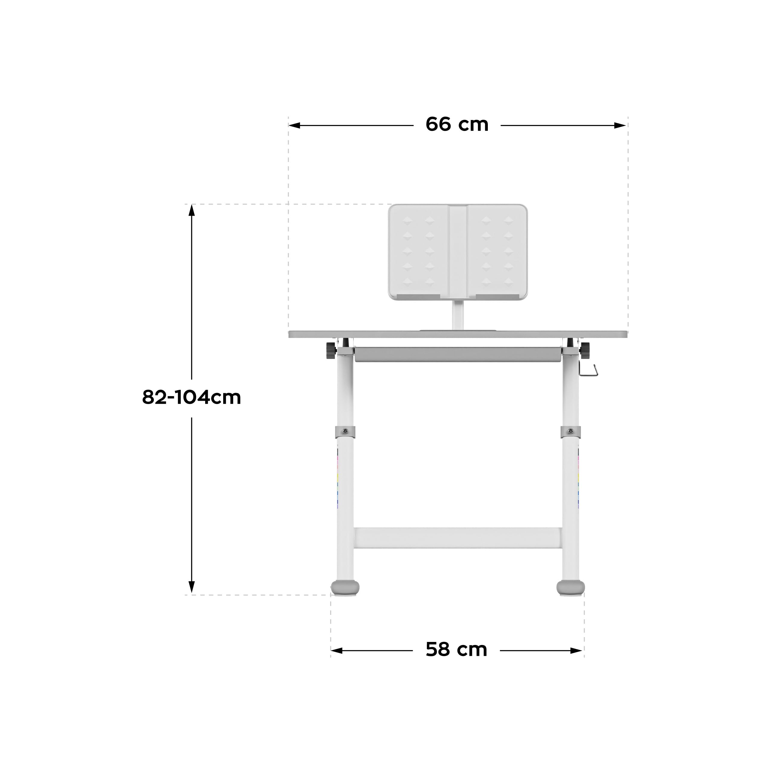 MARK ADLER Study 3.0 Bureau Ergonomique pour Enfants | Hauteur Réglable | Plateau inclinable | Tiroir de Rangement | Conception Robuste | Parfait pour étudier et Dessiner | Mobilier éducatif | Gris