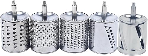Miniatura 5 de Rallador, rallador rotativo de queso, cortador de verduras de cocina con 5 cuchillas intercambiables, fácil de limpiar, para frutas, verduras, nueces