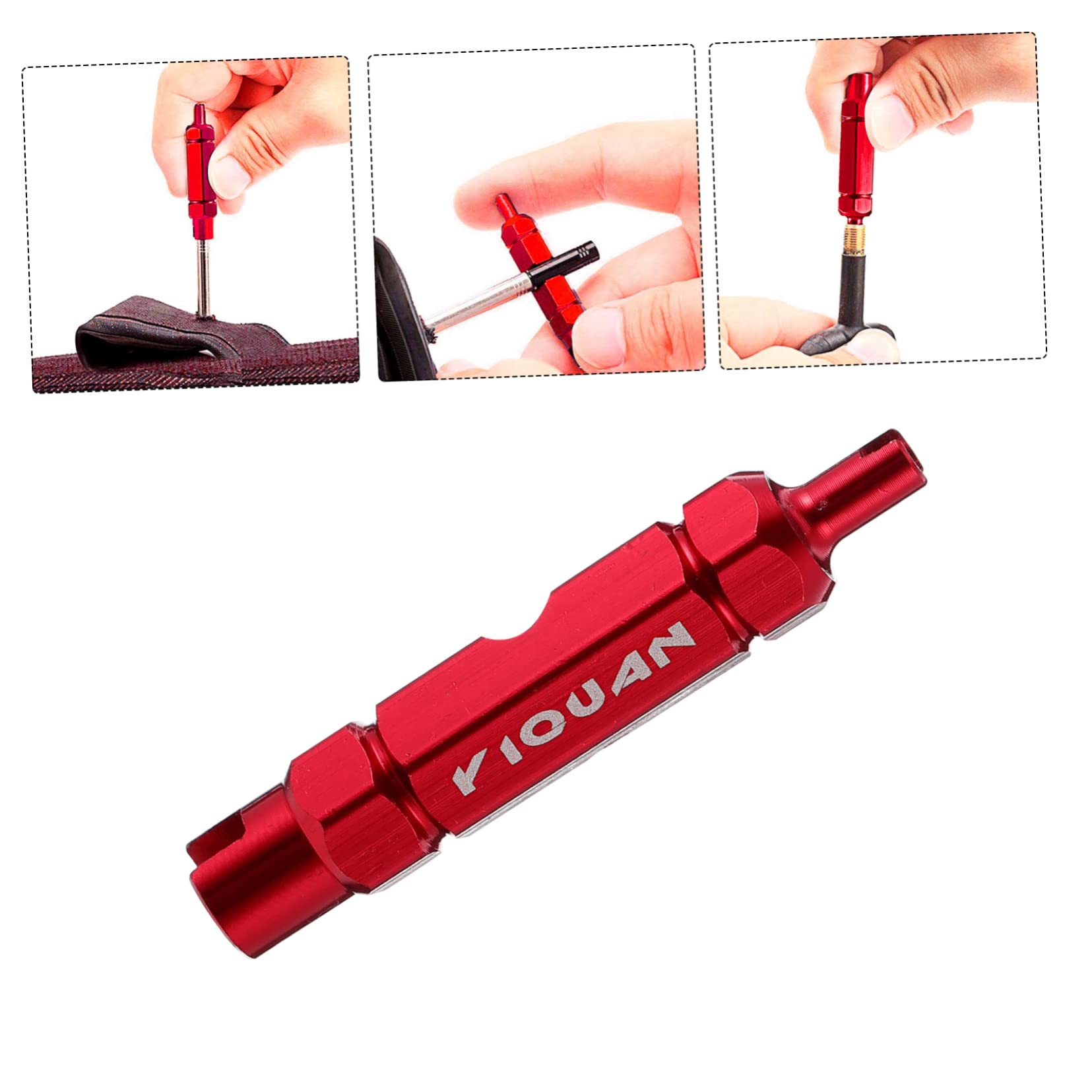 Angoily Core Removal Tool Bike Core Wrench Aluminum Alloy Anodized Prismatic Shape Easy Assembly Extension Rod