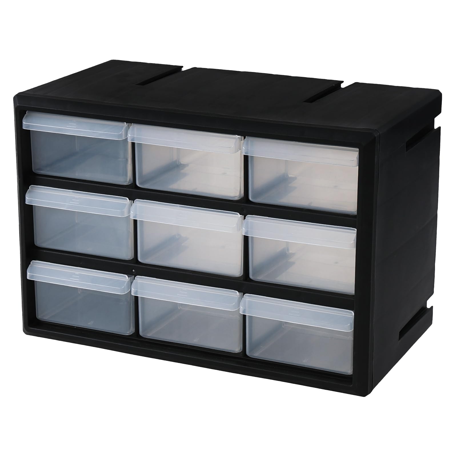 Zerdyne Plastic Parts Craft Cabinet, 9 Drawer Hardware Storage Drawers, Multi Drawer Storage Organiser, Black