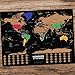 SRY-Holster HH-Map, 1pc rétro Kraft Pirate voilier Monde Plan Carte Poster Balle Autocollant Salon Peinture Bar café Mondial Vintage Deluxe gratter des Cartes (Color : Travel Map 40x55cm)