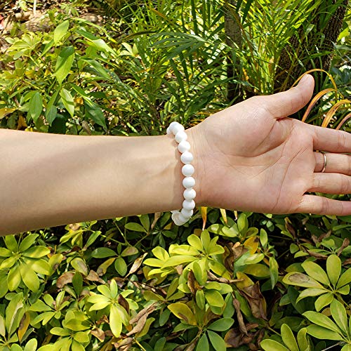 Chengmu 99Pcs 8Mm White Shell Beads For Jewelry Making Natural Gemstone Round Loose Stone Spacer Beads Assortments Supplies Accessories For Bracelet Necklace With Cord And Jewelry Bag And Red Box #TOP5