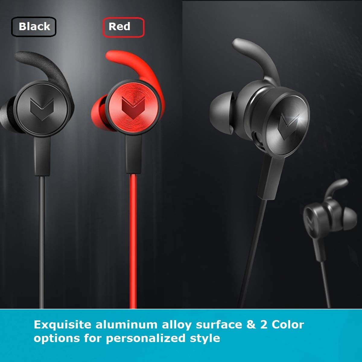 RAPOO Gaming Earbuds, Wired in-Ear Headphones with Dual Mic, Hi-Fi Stereo Earphones for Nintendo Switch PC, Laptop, Cellphone with 3.5mm Jack- Red