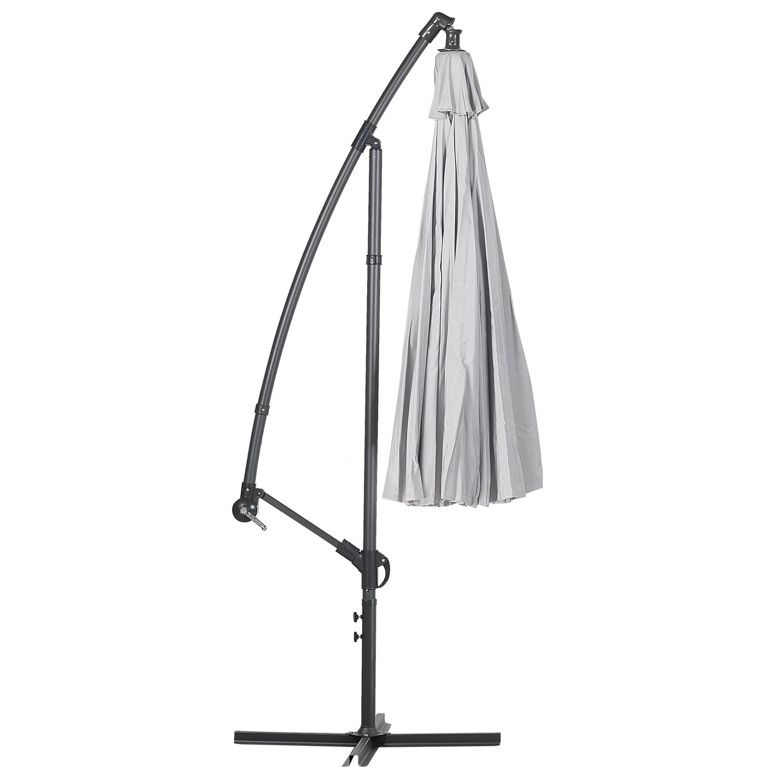 Parasol ogrodowy jasnoszary na wysięgniku metalowy składany ø 268 cm Calabria
