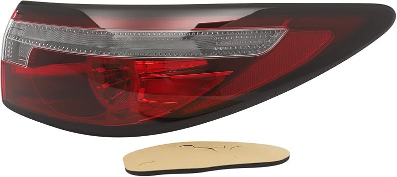 LED Outer Taillight Assembly for Mazda 6 Atenza 2018 2019 2020 2021 2022, Rear Right Passenger Side Tail Light, Red Clear Lens Black Housing Tail Lamp Direct Replacement, GRF5-51-150B Right