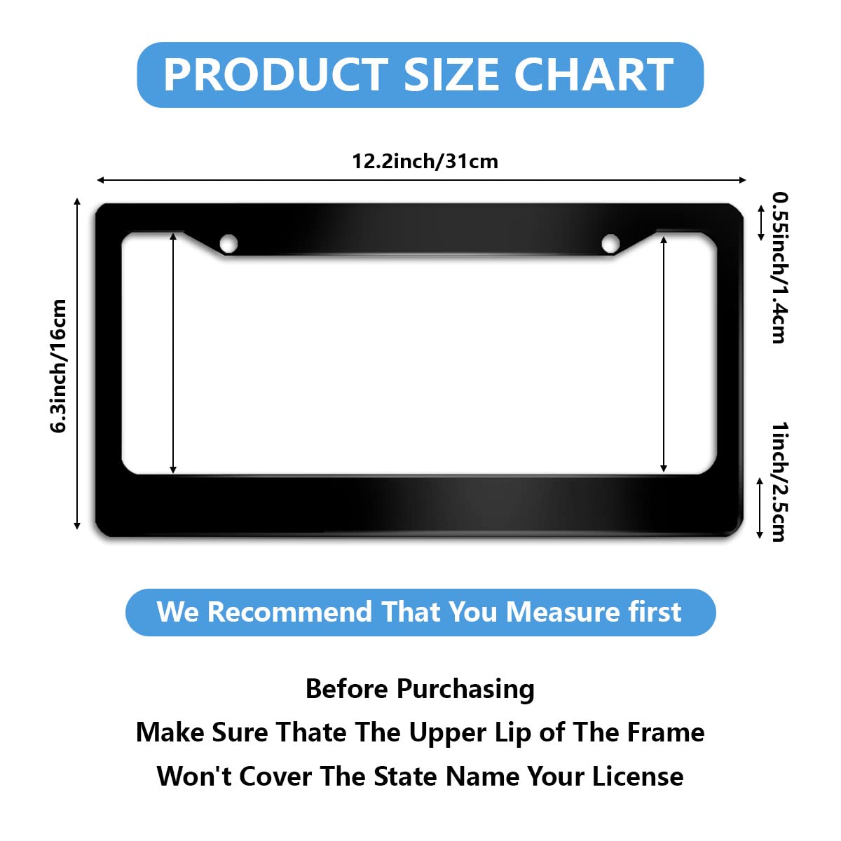 Custom Aluminum License Plate Auto Parts (Laser Engraving) (Black)