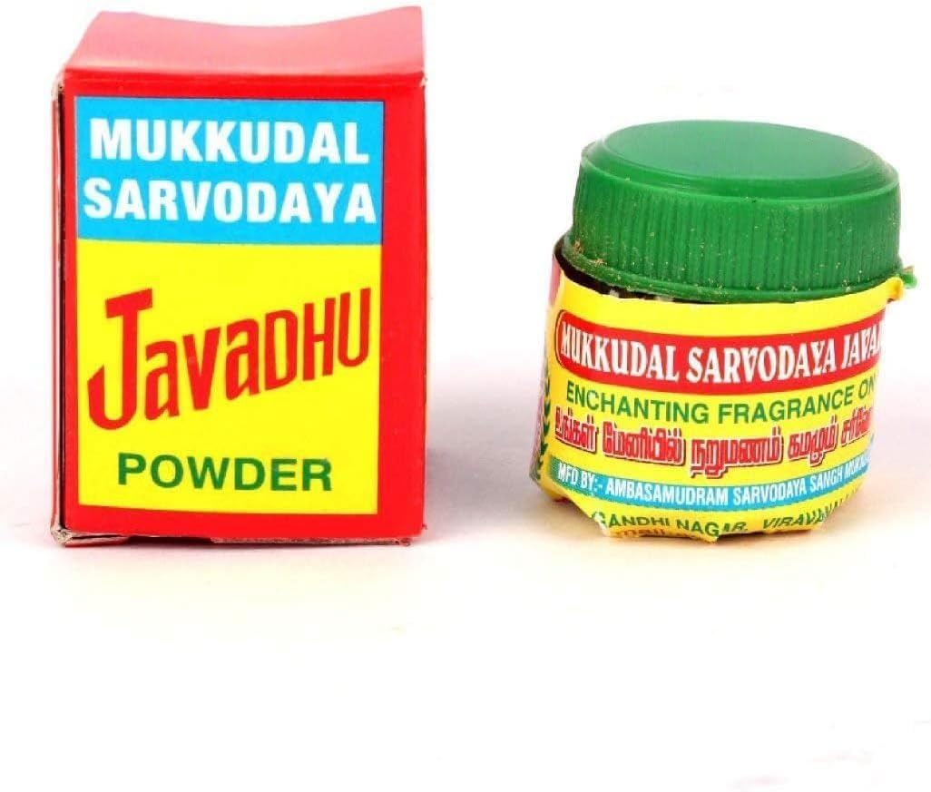 PL Javadhu Powder 4g (Mukkudal Sarvodaya Javadhu) for Cloth, Body & Pooja (Pack of 2g X 2)