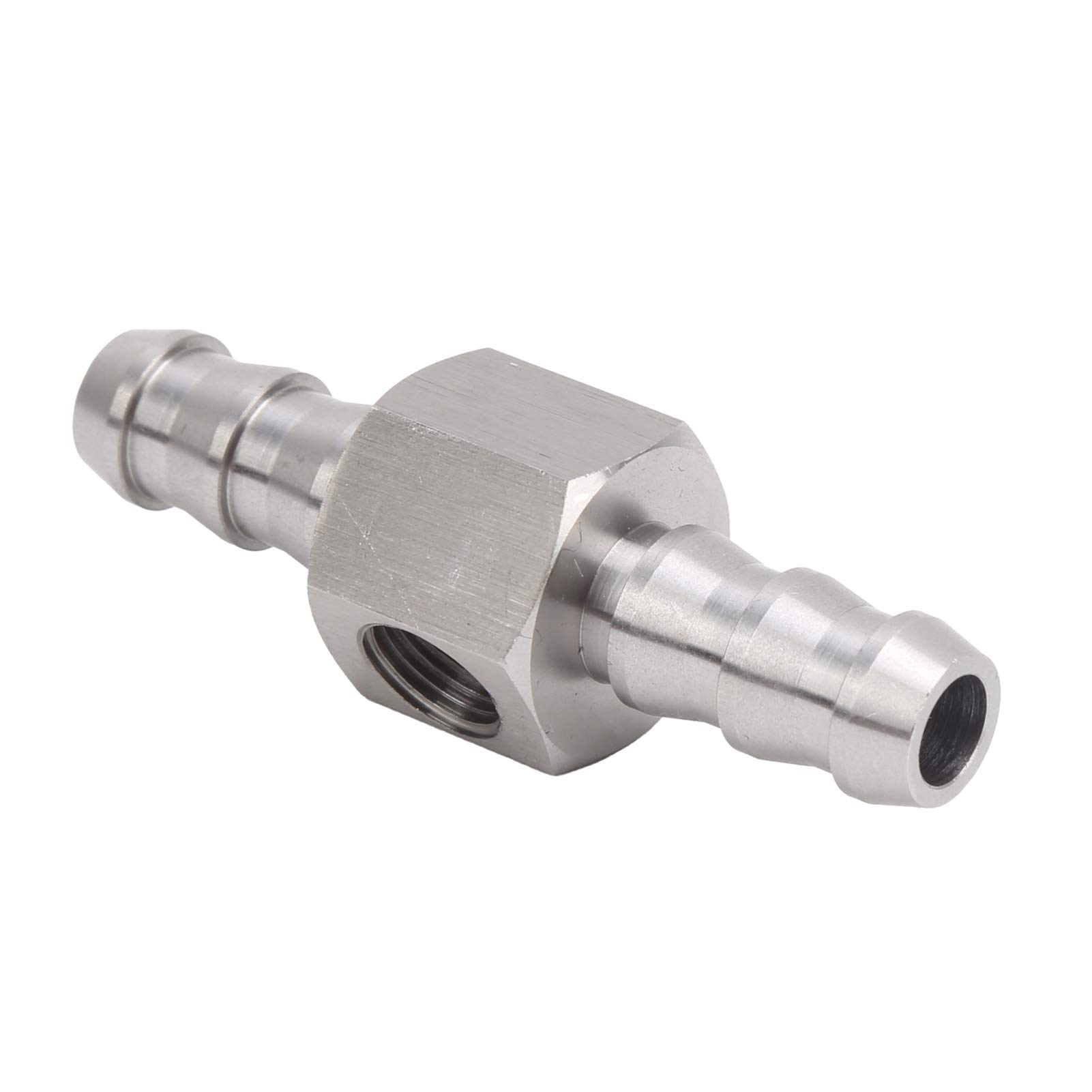 Adattatore con raccordo a T per sensore di pressione del carburante con 2 anelli in plastica per 3/8 raccordi a innesto rapido per manometro universale per auto, Sensore di pressione