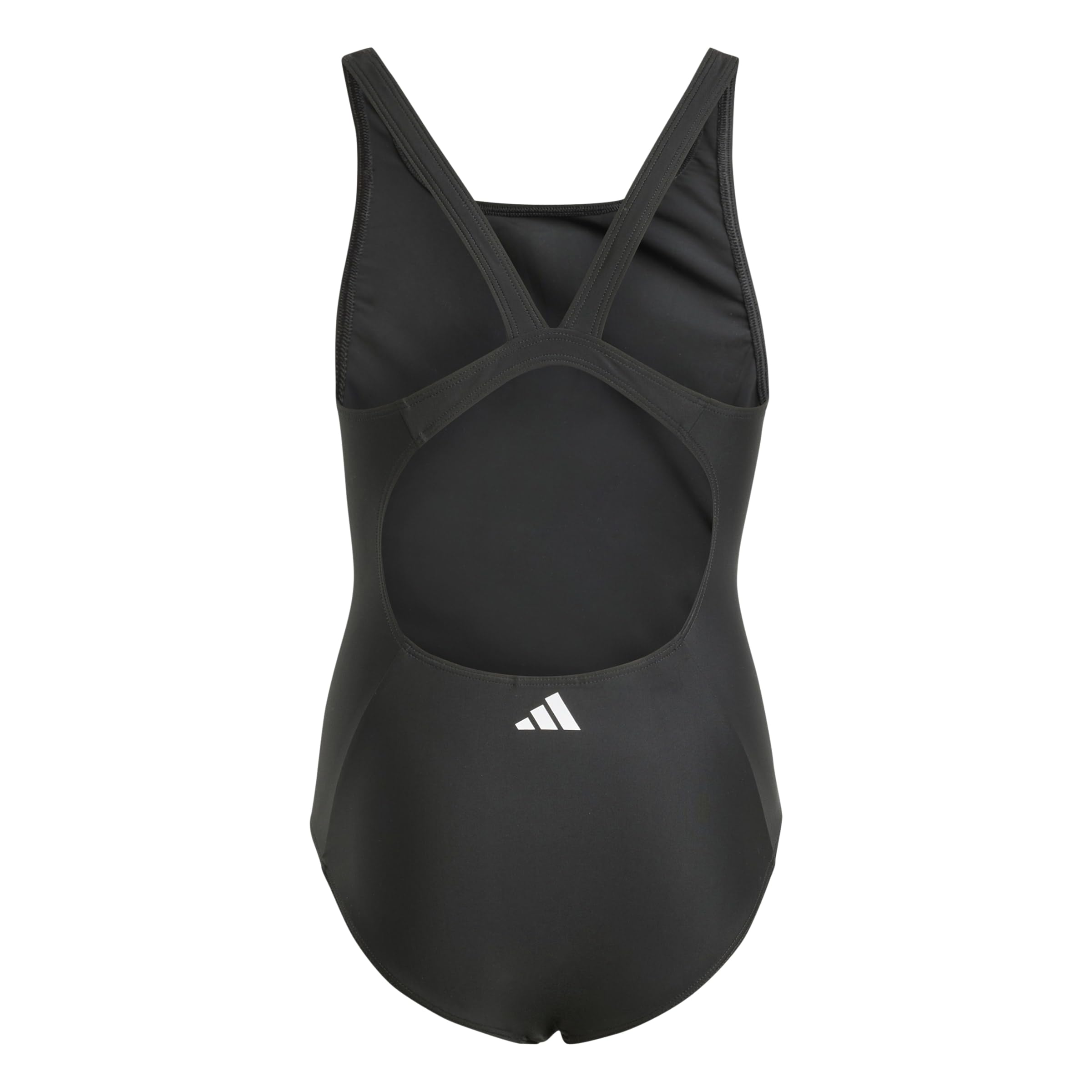 adidas Dziewczynki 3-Stripes Swimsuit Kids Swimwear, Black/White, 11-12 Years