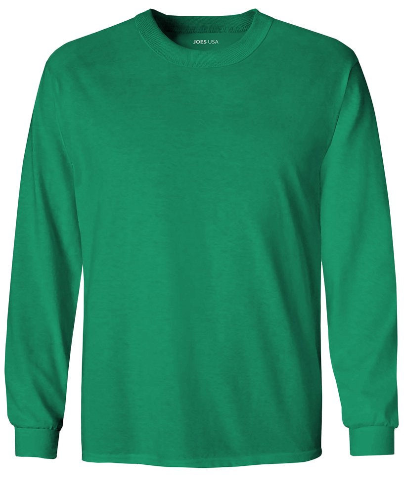 Joe de EE. UU. Juventud Manga Larga 100% algod n Camisetas en 16 Colores - Verde -