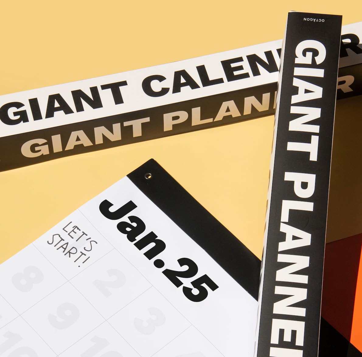 OCTÀGON DESIGN | 2025 Giant Wall Planner | Planer ścienny | Kalendarz | Myśl duże, planuj duże! | 12 arkuszy | Duży rozmiar, 69 W x 76 h cm