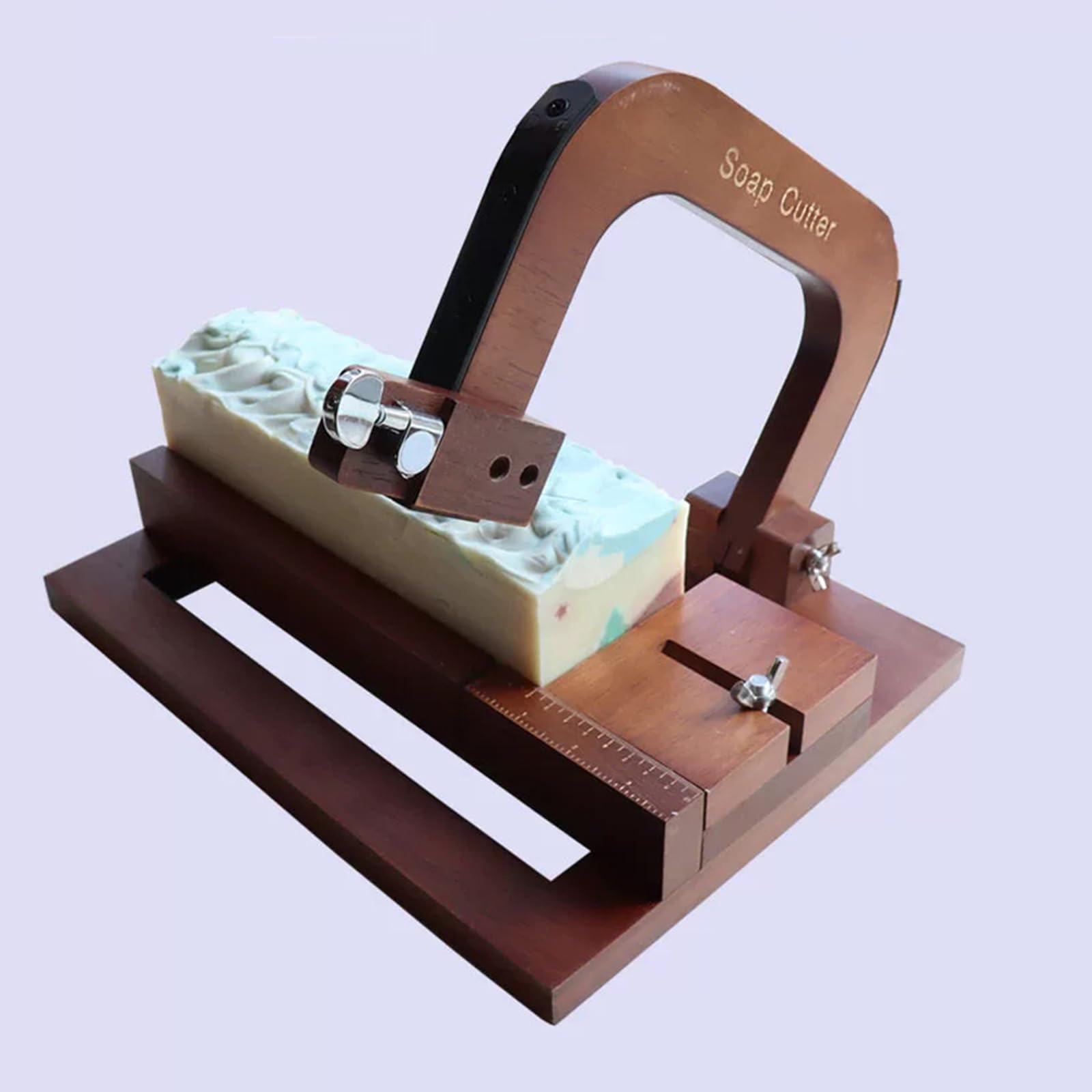 Cortador de jabón de madera ajustable con alambre, herramienta profesional de escala transparente para hacer jabón de bricolaje