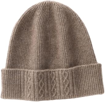 100% Pure Cashmere Wide Brim Winter Beanies Hats for Women Men Lightweight Breathable Insulated Knit Skull Cap ZX86