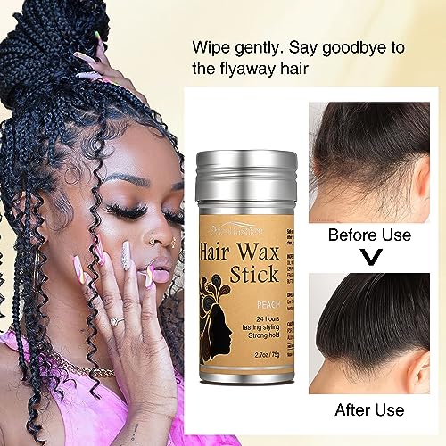 orientfashion hair wax stick wax stick for hair wigs edge control slick stick hair pomade stick non-greasy styling wax for fly away amp edge frizz hair peach 27 ounce pack of 1