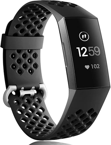 Wepro - Correas de repuesto para bandas, impermeable, con orificios, transpirable, pequeña y grande, para mujeres y hombres, Negro