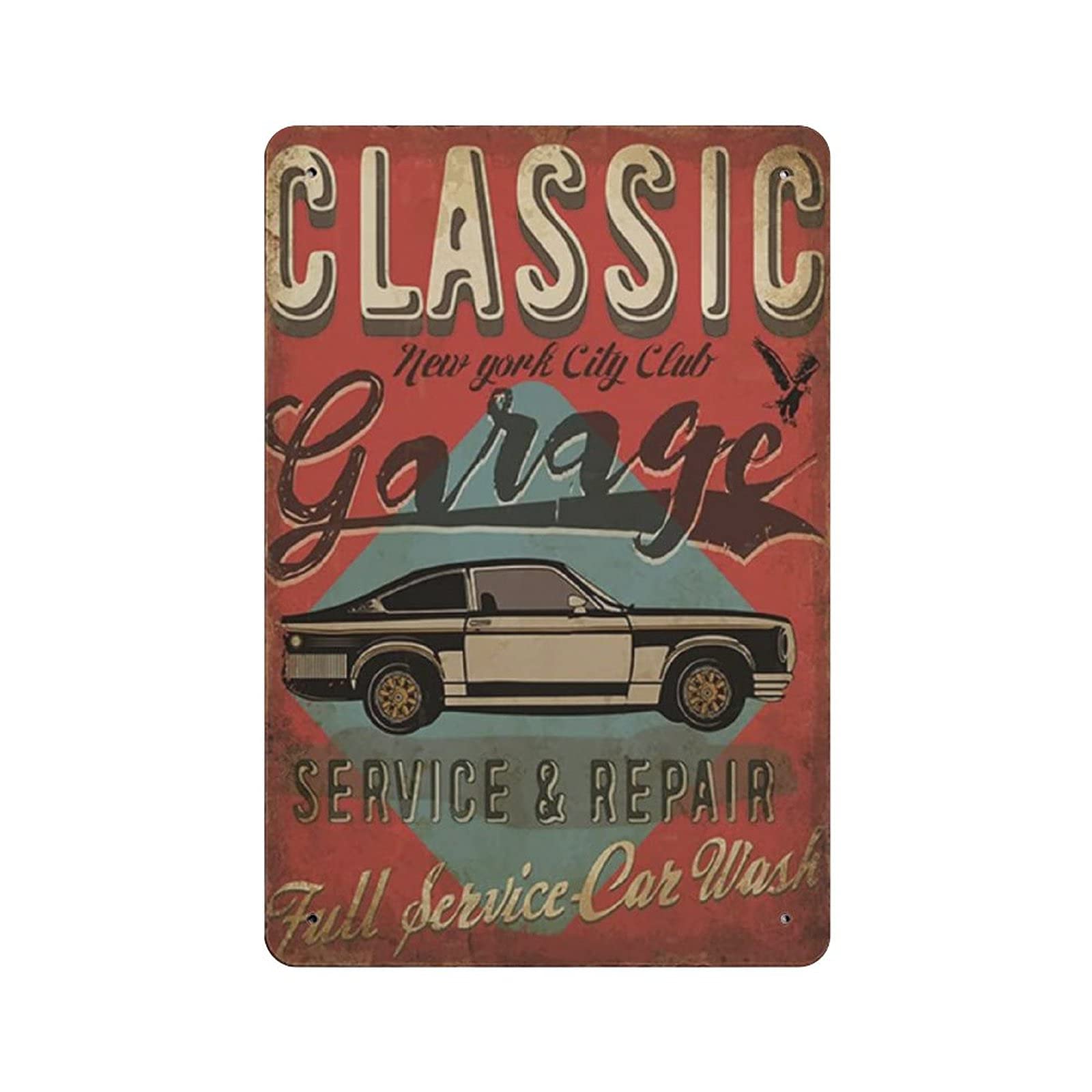 Metal Tin Sign Garage Classic Service Repair Vintage Tin Poster Metal Sign Wall Decoration Country Kitchen Home Garage Decor 12"x8"