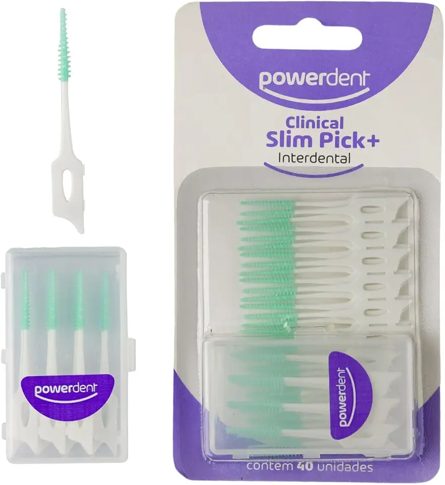 Escova Interdental Powerdent Slim Pick+ com estojo - 40 un