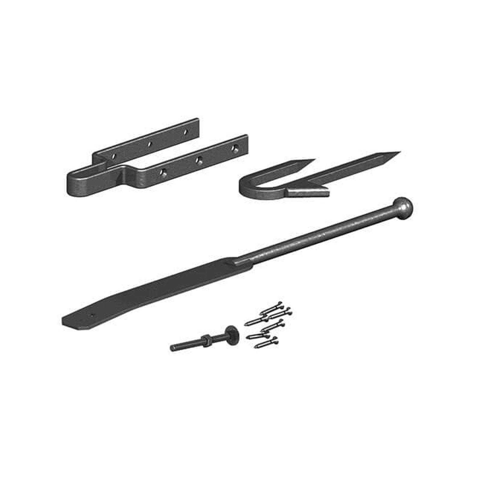 Gatemate Field Gate Spring Fastener Set with Staple Catch - 600mm - Epoxy Black