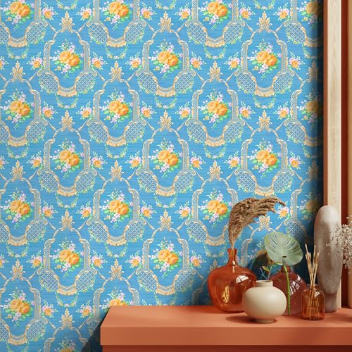 Asian Paints EzyCR8 P&S Stone Blue Baroque Flowers| Self Adhesive Wallpaper (45x500cm)| Peel & Stick Wallpaper, DIY Wall Sticker for Home & Office, Easy Application & Removal| PVC Coated (B0CH8GQ3RW) Amazon Price History, Amazon Price Tracker