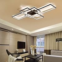 Vista 2 de Lámparas LED para sala de estar, comedor, montaje empotrado, lámparas colgantes de techo, lámparas de acrílico regulables, diseño moderno, 3 Negro