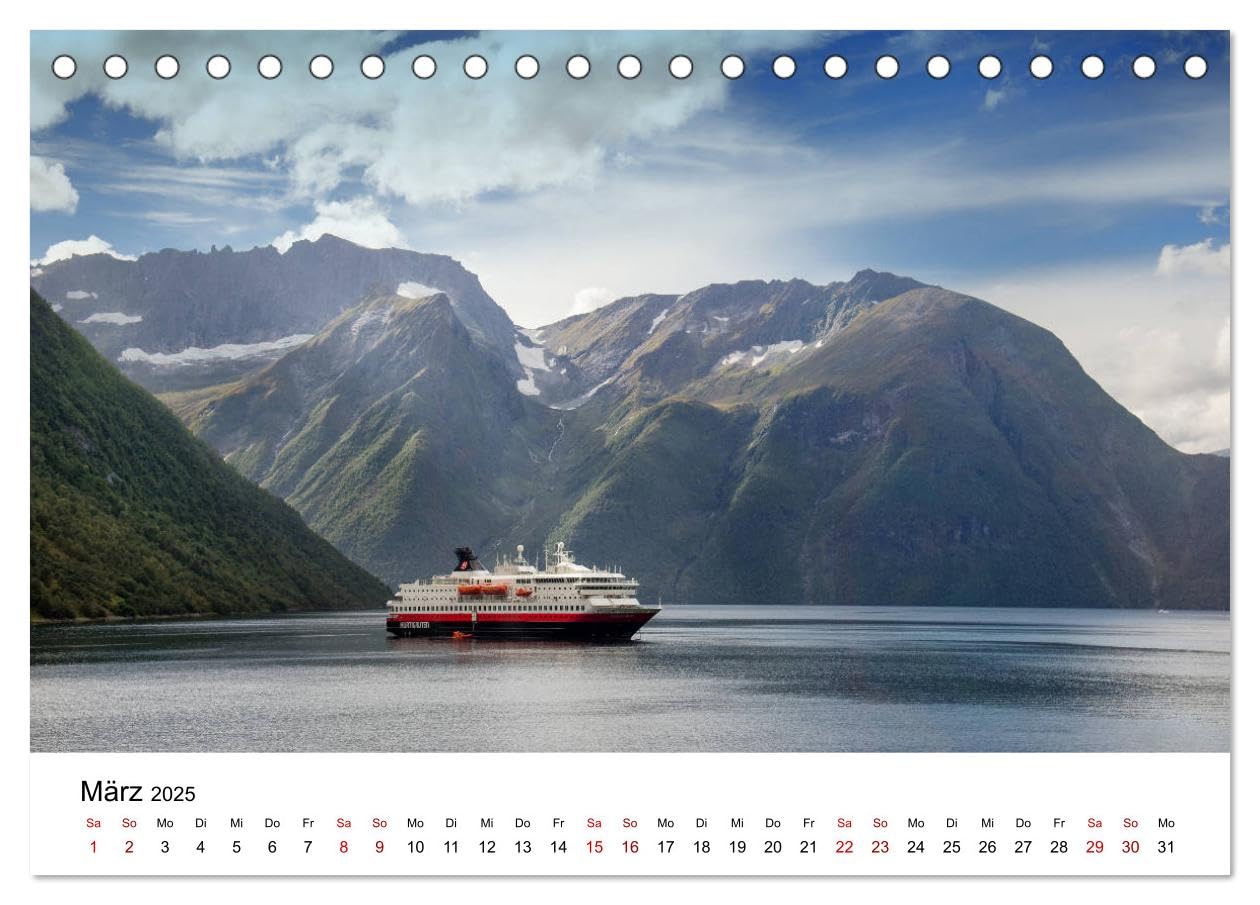 Hurtigruten - Bezaubernde Schönheit der norwegischen Küste (Tischkalender 2025 DIN A5 quer), CALVENDO Monatskalender: Eine Schiffsreise entlang der Küste Norwegens. (CALVENDO Orte)