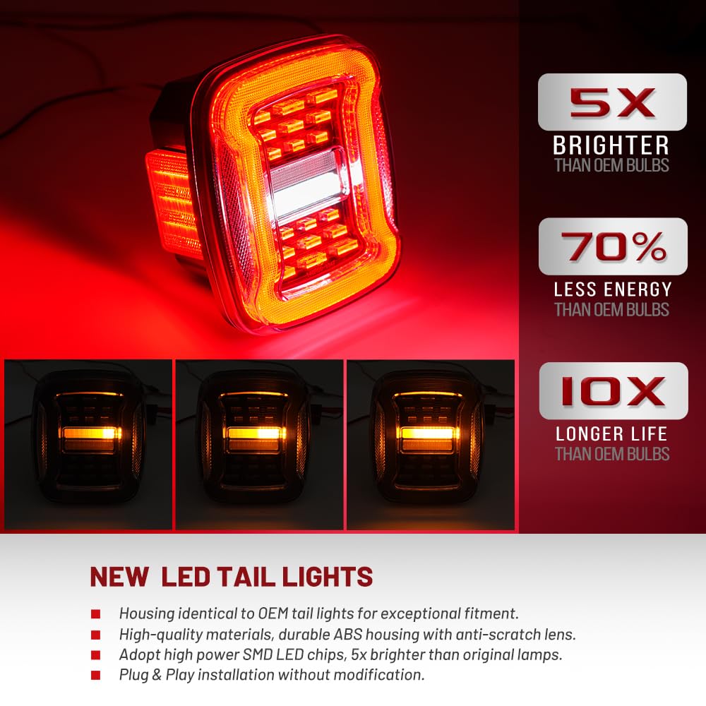4-in-1 LED trasero luces para J/eep Wrangler YJ 1987-1995 TJ