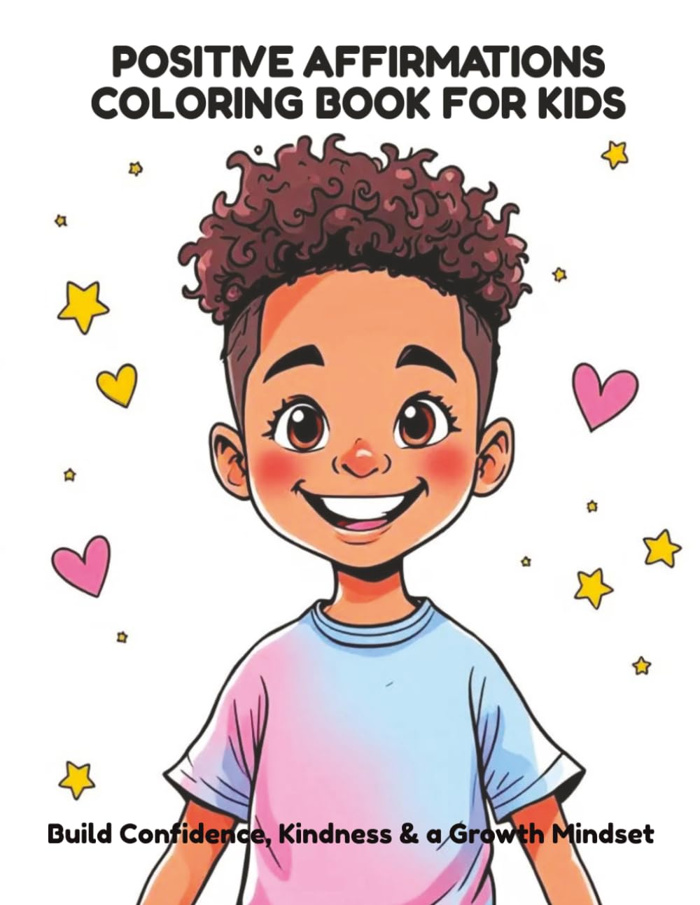 Positive Affirmations Coloring Book for Kids: Fun and Inspiring Coloring Pages to Build Confidence, Self-Love, and Kindness for Kids Ages 3–8
