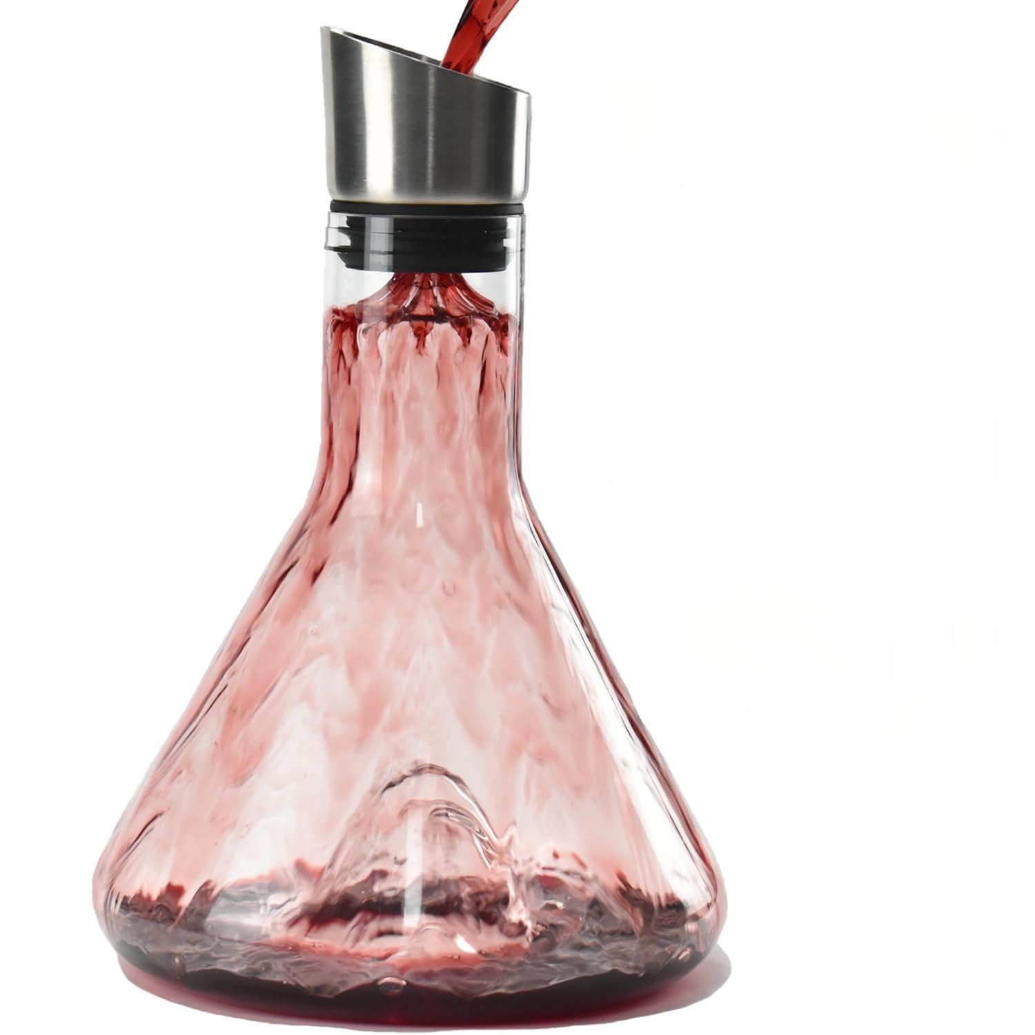 THE WHITE SHOP Wine Decanter, 1500ml Wine Aerator with Built-in-Aerator Stainless Steel Filter, Hand Blown Lead-free Crystal Glass Wine Decanters and Carafes,Wine Gift