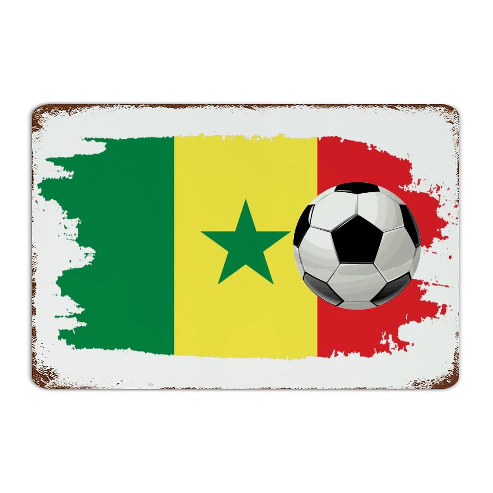 Panneau métal football Sénégal de qualité supérieure finition métal chic