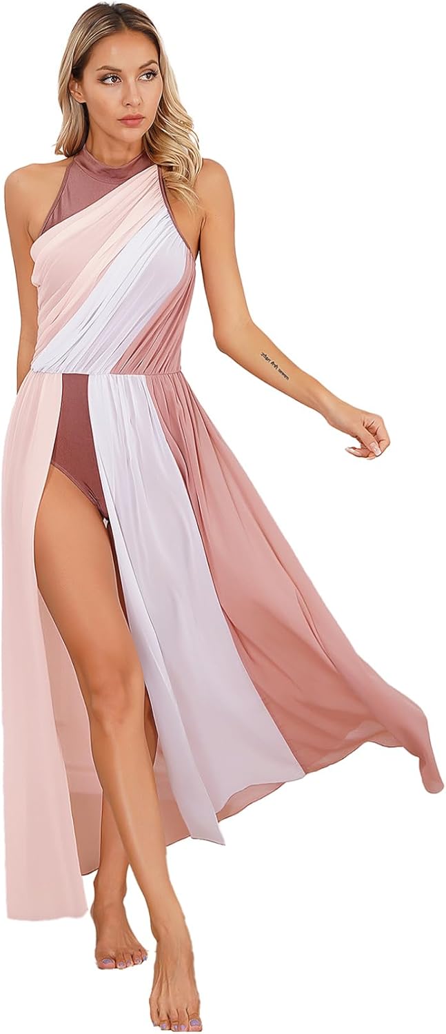 Damen Tanzkleid Lyrisch - Ärmellos Balletttrikot Maxikleid Modern