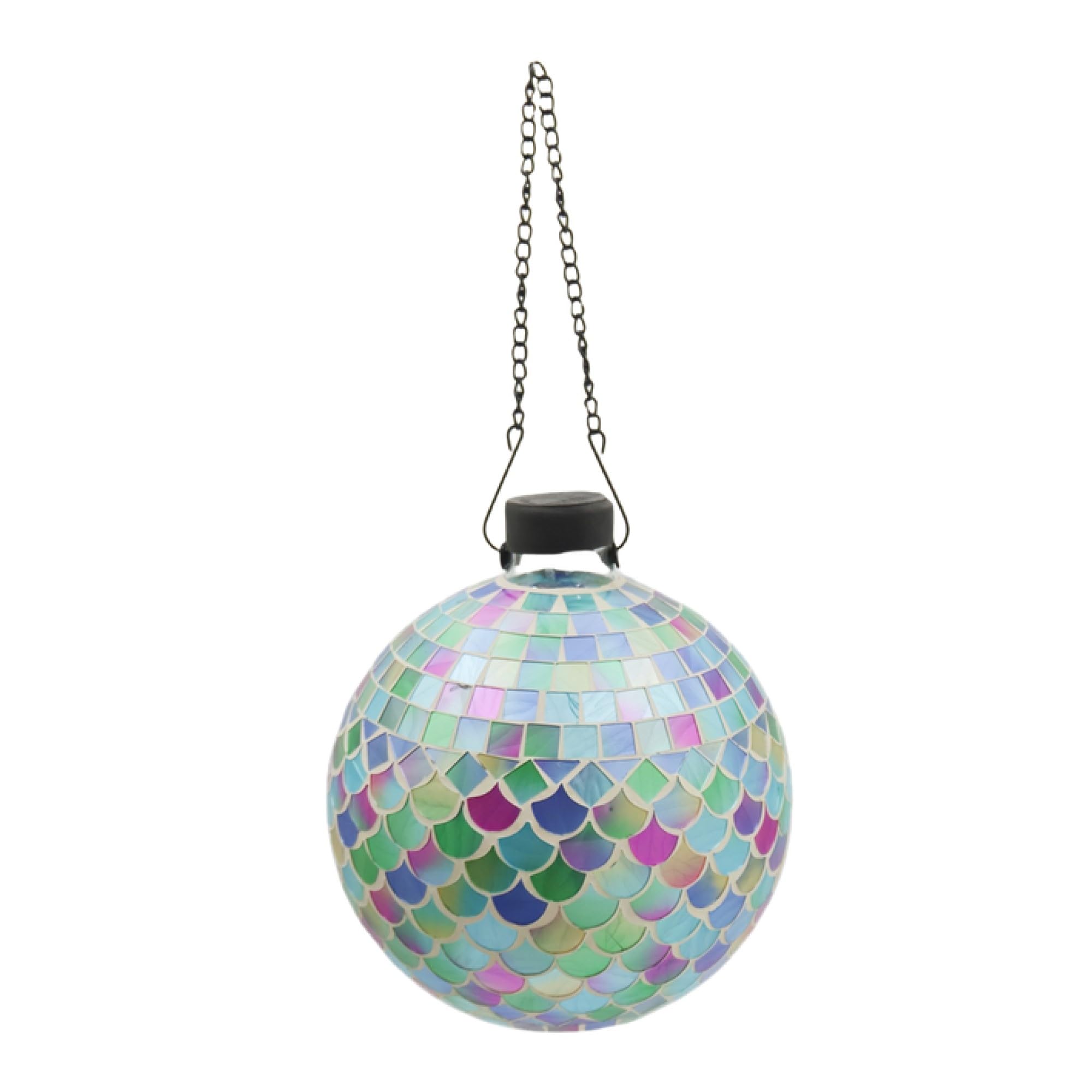 Very Cool Stuff Opal Mermaid Tile Ball 10 Inch Handmade Mosaic Glass Decor with Hanging Chain for Garden, Patio and Home-image-15