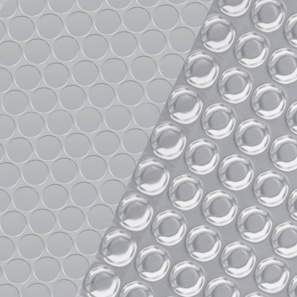 PE osłona solarna srebrna 488 cm | Redukuje parowanie wody, zmniejsza zużycie środków chemicznych, łatwe dopasowanie, do mniejszych basenów