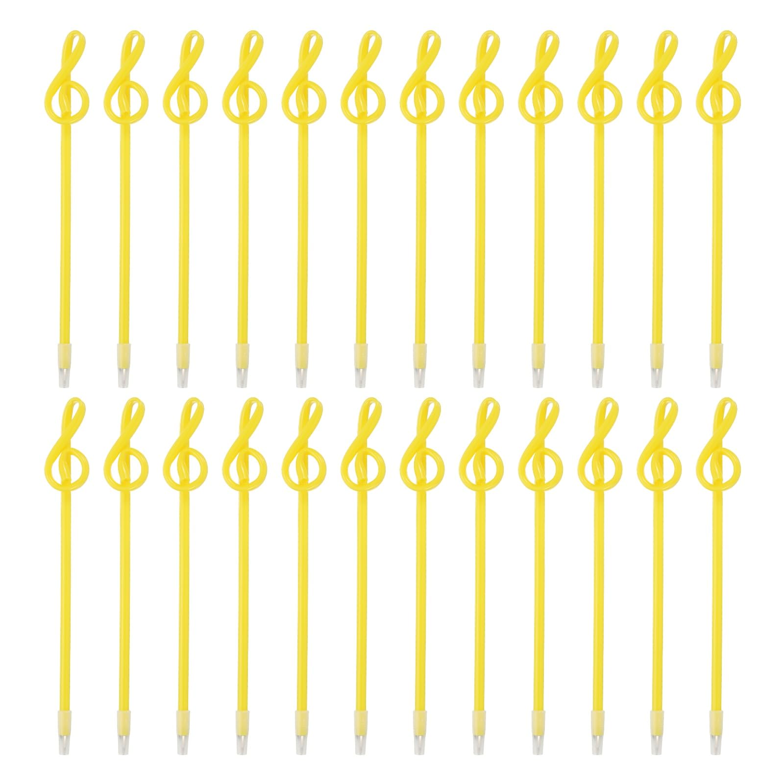 PATIKIL 24pcs Rollerball Pens 1.0mm, Musical Note Ball Point Pens Black Liquid Gel Ink Music Novelty Smooth Writing for Home Office Gifts, Yellow