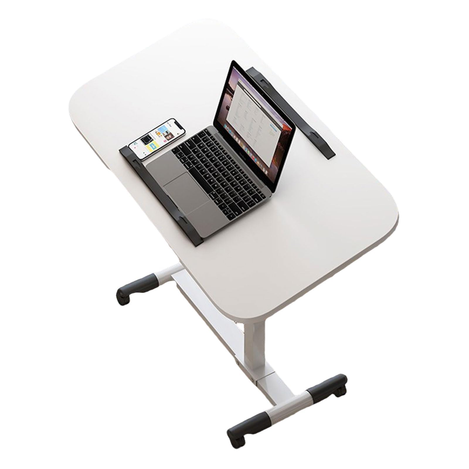 Table de plateau réglable pour ordinateur portable, support de télévision mobile avec roues, canapé-bureau pliable pour l'utilisation du chevet, rack de lecture à économie d'espace, station de travail