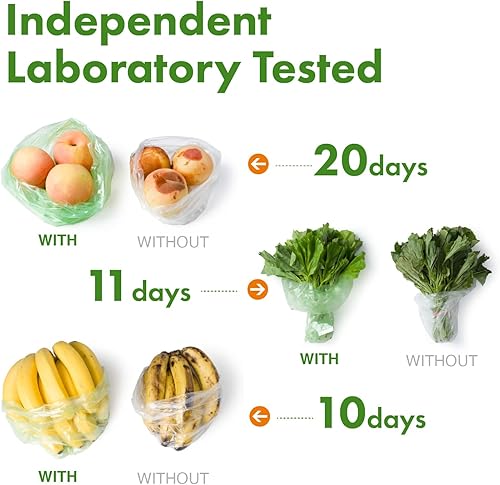 Miniatura 4 de Prime, Bolsas de almacenamiento de alimentos, 9.84 "14.56" 100 bolsas, mantener frescos bolsas de productos, sin BPA, almacenamiento de ahorro de