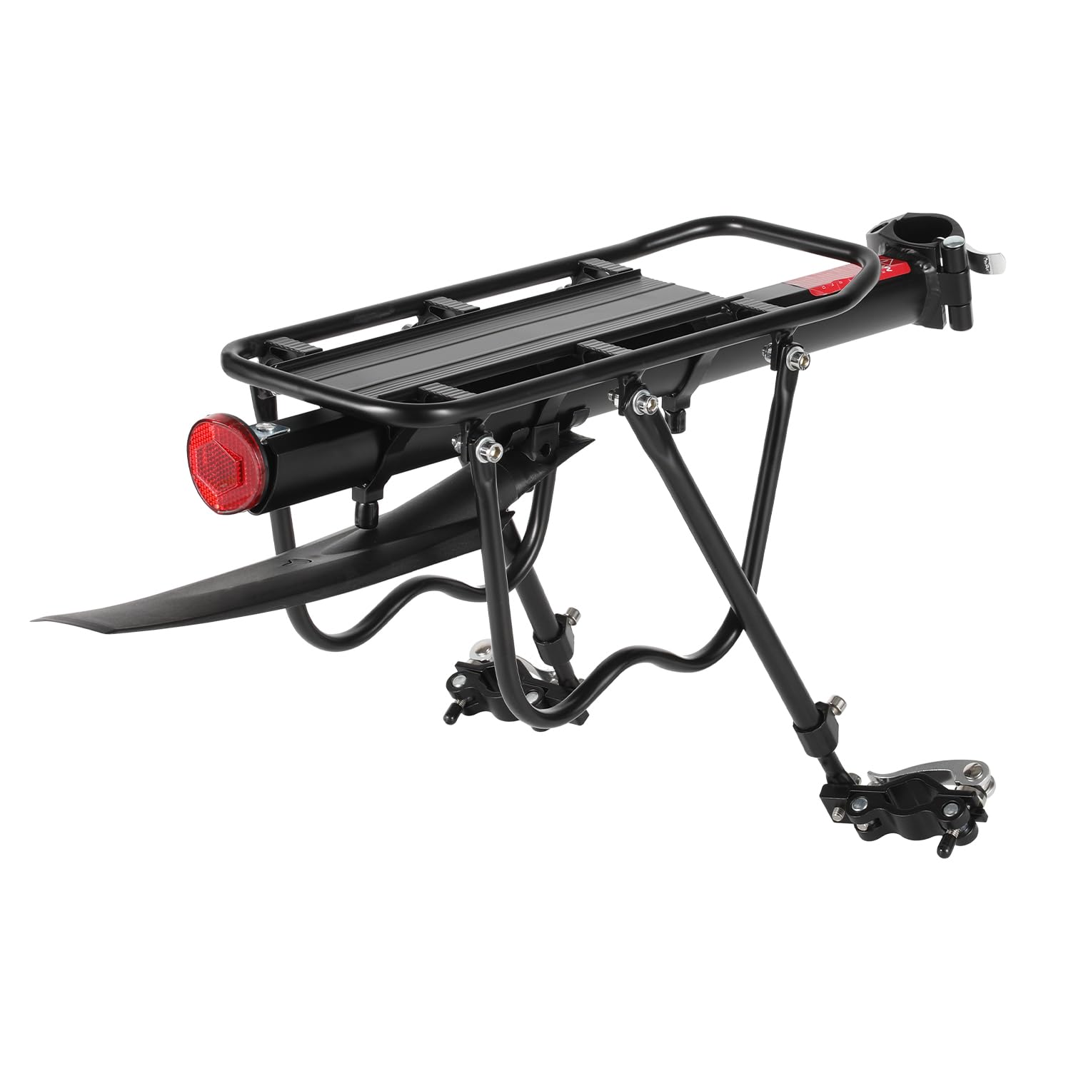 Daromigo Portabagagli per bicicletta, portabagagli per mountain bike da 24 a 29 pollici, in lega di alluminio regolabile, con riflettore e parafango, portata massima 50 kg