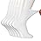 +MD Diabetic Socks Men Women-6 Pairs Crew Non-Binding Extra Wide, Circulator Socks for Edema 13-15 White