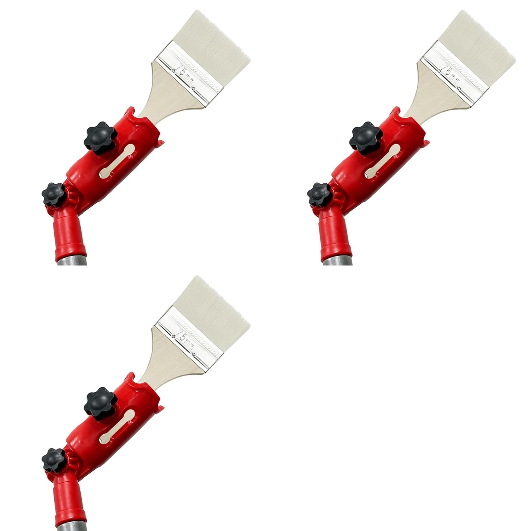 Ctrlzs Red 3X Multi-Angle Paint Brush Extender Paint Edger Tool For High Ceilings, Extension Pole Attachment Holder
