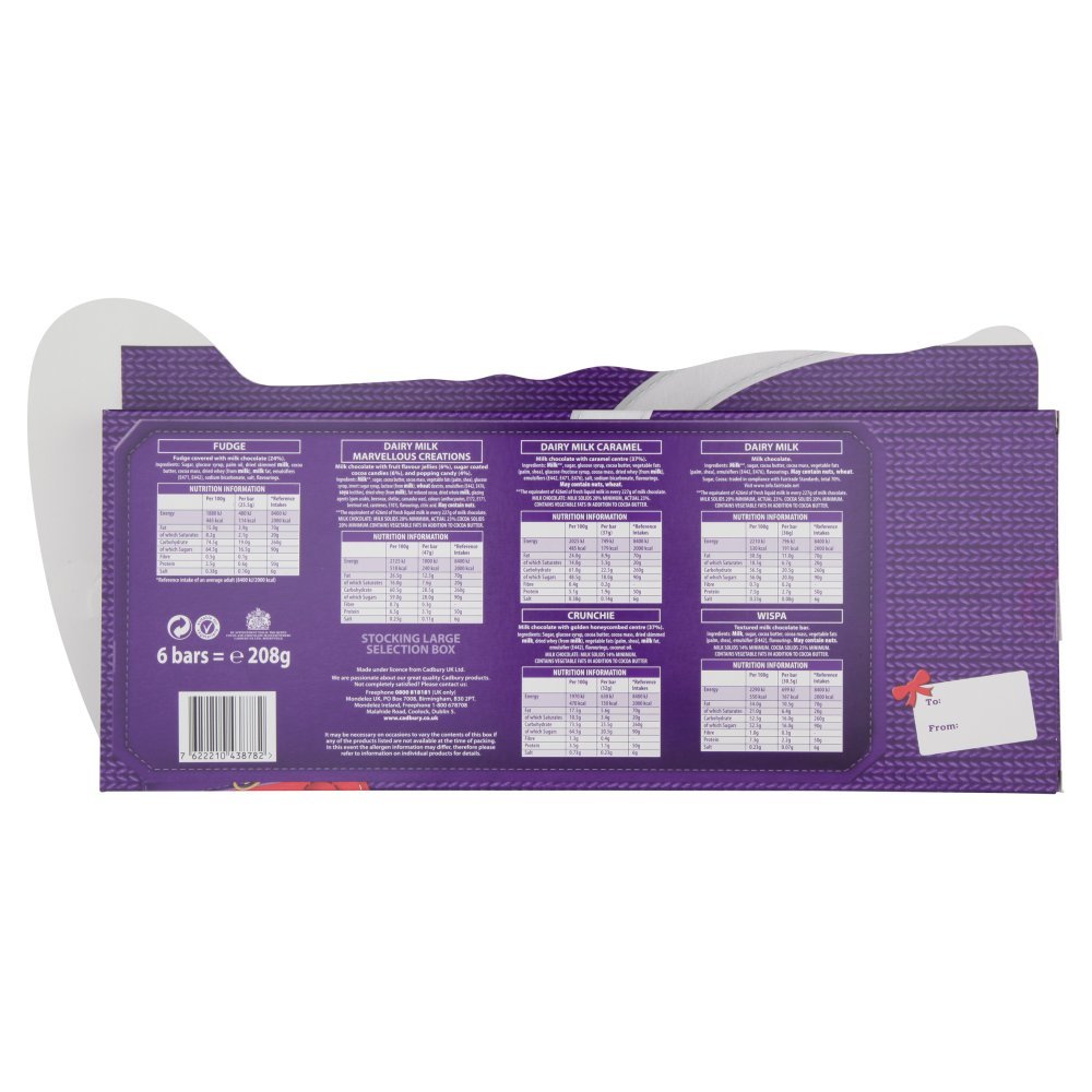 Cadbury Calza di Natale al cioccolato selezione assortita (208 grammi, confezione da 8)
