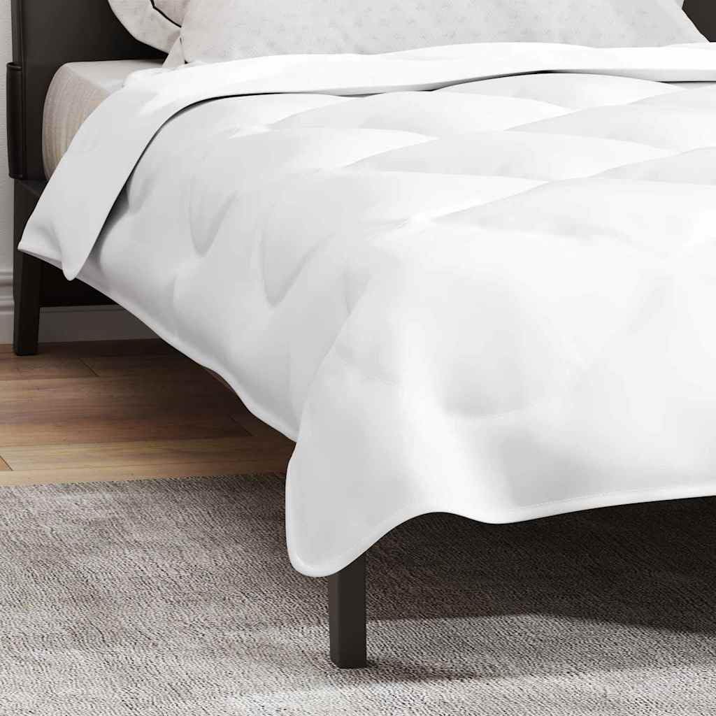Edredón de invierno blanco de 200 x 135 cm, microfibra, para dormitorio y habitación de invitados, transpirable, para todo el año, lavable, aislante térmico, ligero, ideal para noches frías