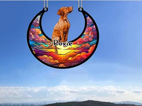 Vista 10 de LOVELYPOD Adorno de Navidad personalizado de perro pastor alemán, atrapasoles conmemorativo, adorno de Navidad de pastor alemán con nombre, pérdida