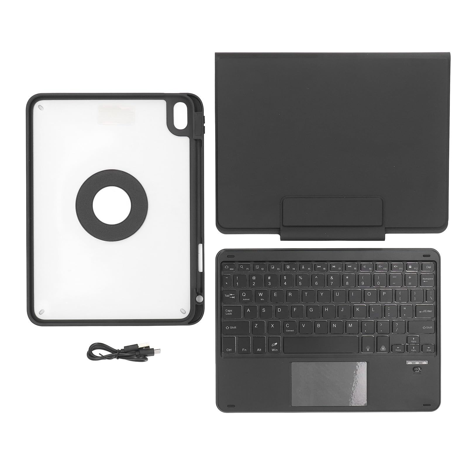 Custodia con Tastiera Bluetooth con Retroilluminazione Colorata e Touchpad per Tablet IOS Cover Wireless Portatile da 10,9 Pollici 2022