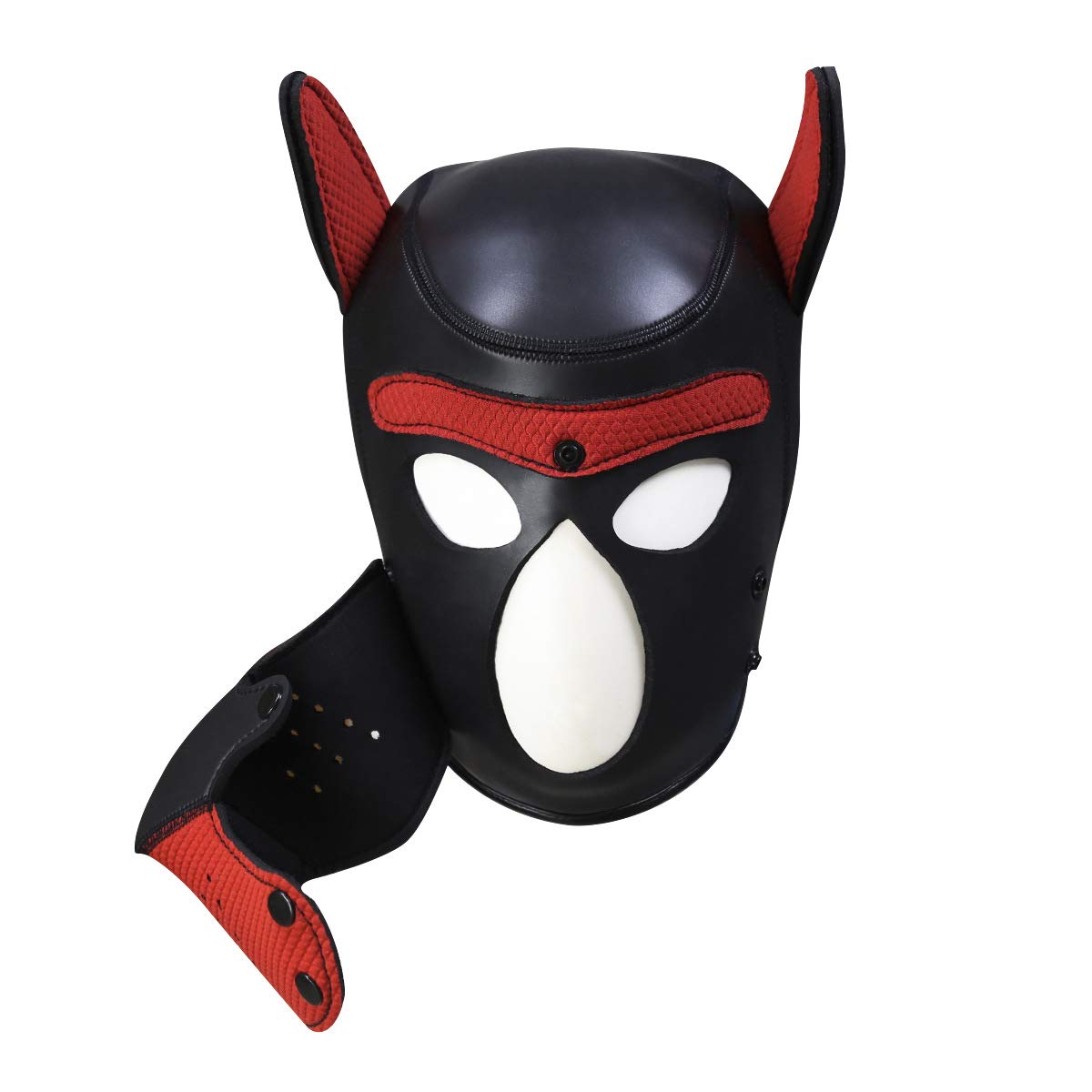 LEWECEEO Neoprene Puppy Hood Camo Full Face Mask Cosplay Costume Dog Head Masks: Red