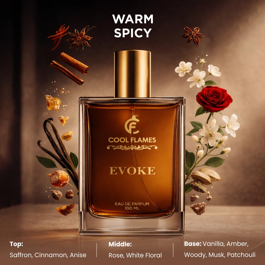 Luxury Evoke Unisex Eau De Parfum | Premium Long Lasting Warm Spicy Fragrance Scent Perfume for Men & Women | 100 ML 1