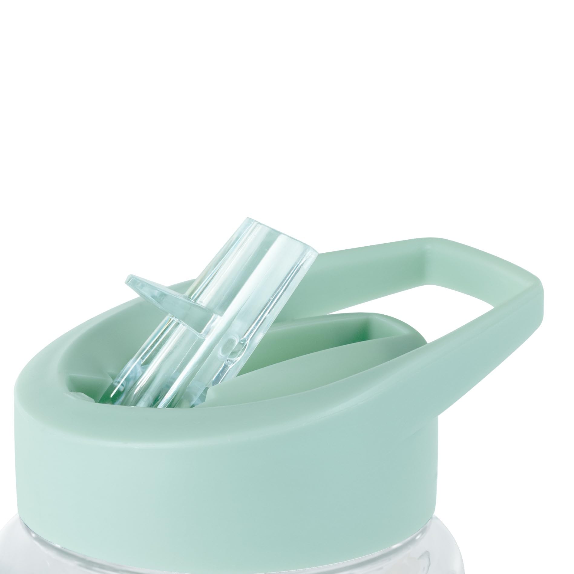 Miniland - Bottiglia per Bambini in Tritan da 450ml, Borraccia con Cannuccia e Manico Ergonomico, Lavabile in Lavastoviglie (Jungle)
