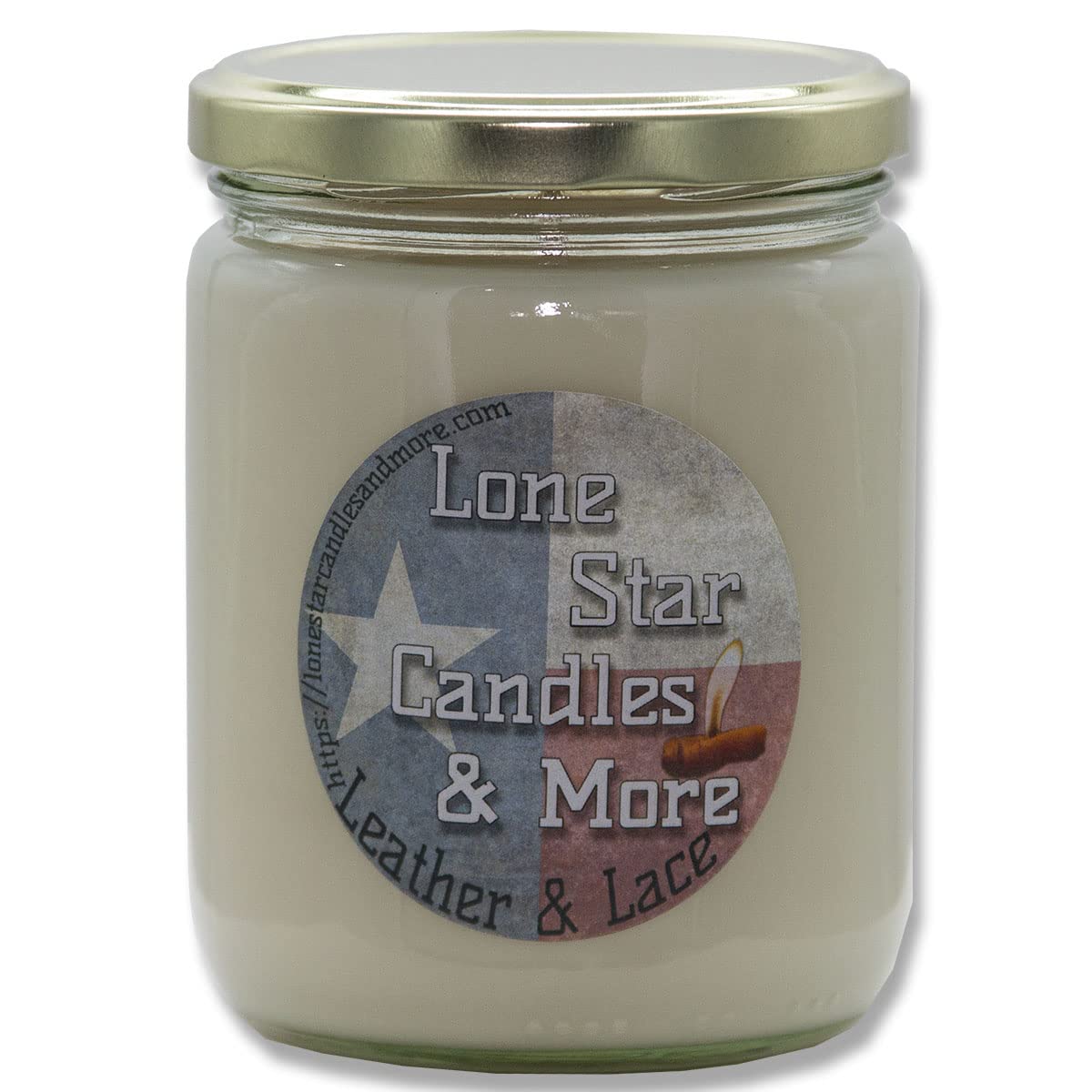 Leather & Lace Scented, Lone Star Candles & More's Hand