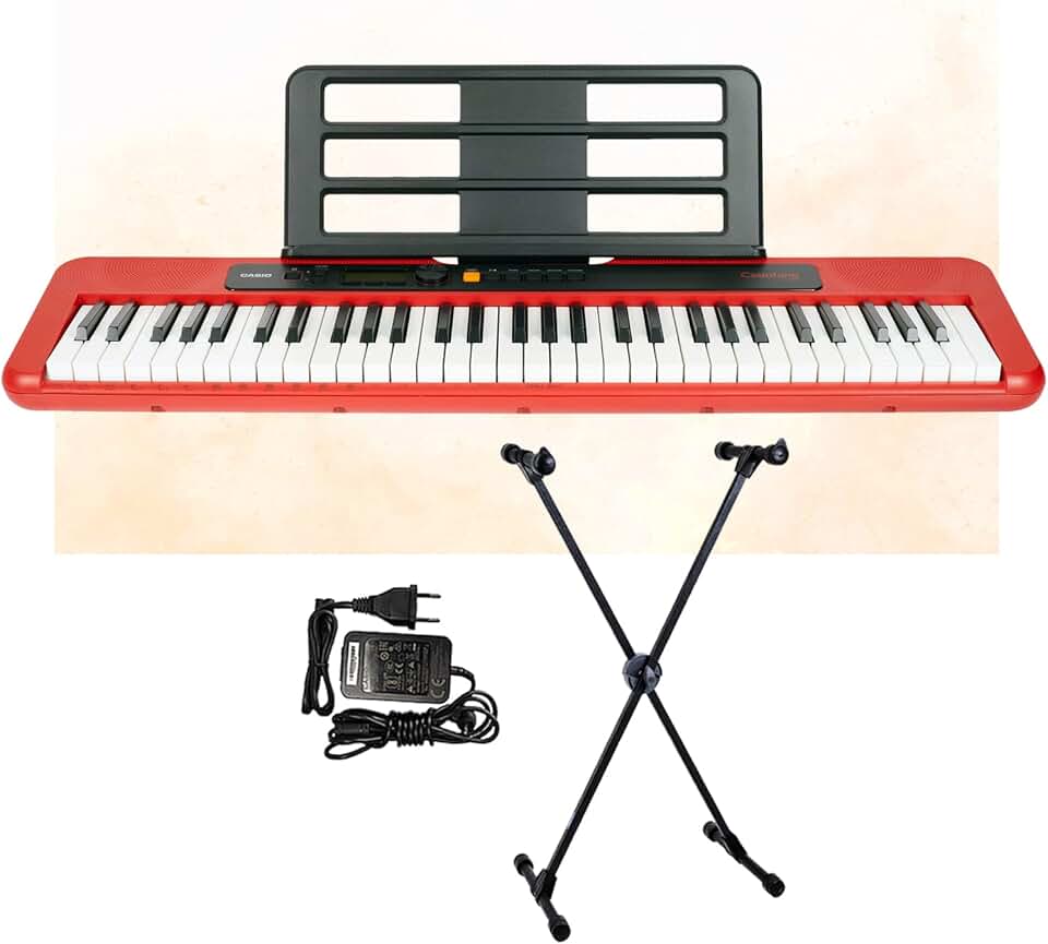 Kit Teclado Casio Tone CTS200 RD Musical 61 Teclas +Suporte